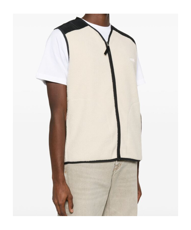 Apc Faux-shearling Vest In Black