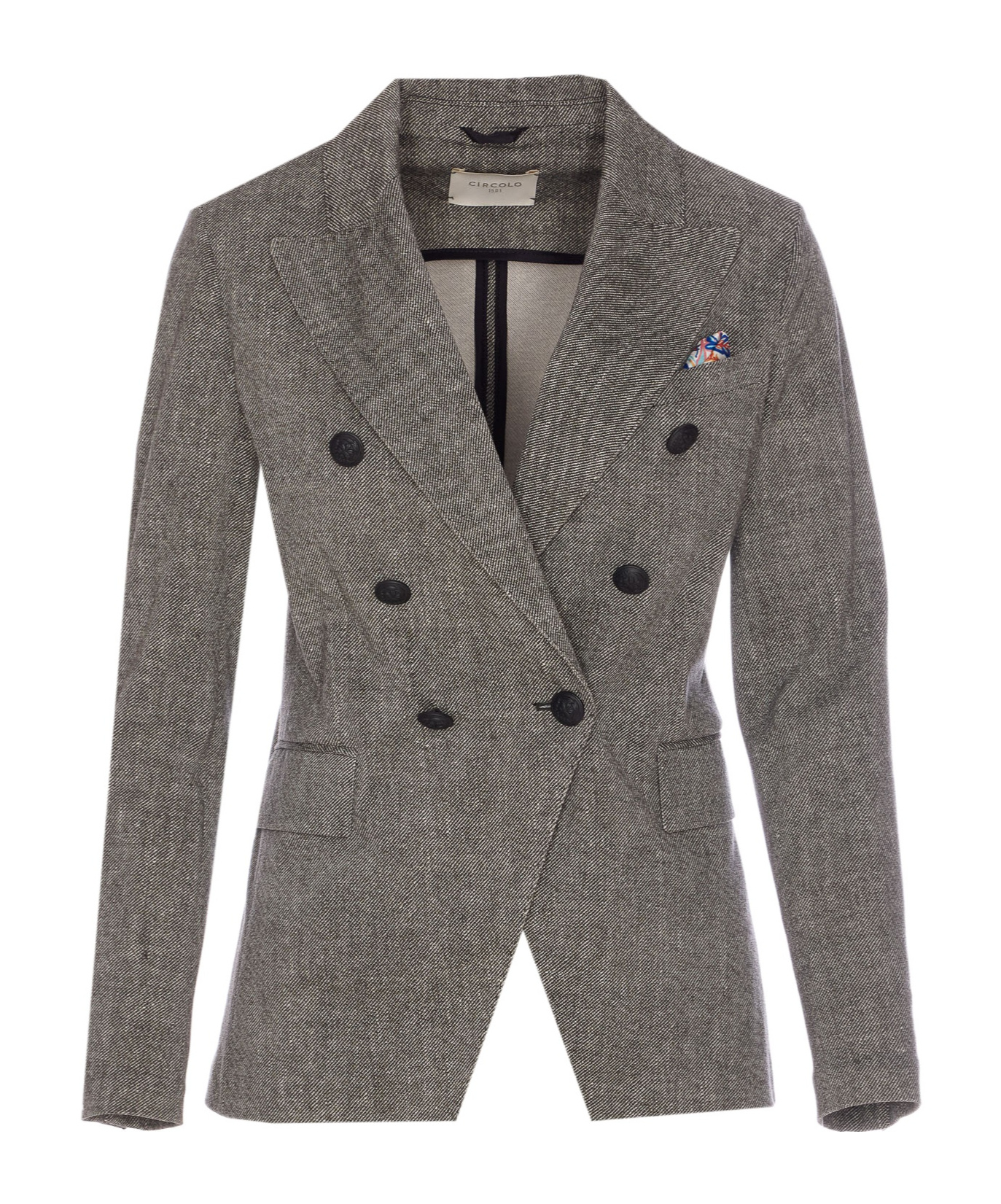 Shop Circolo 1901 Double-breasted Blazer In Gray
