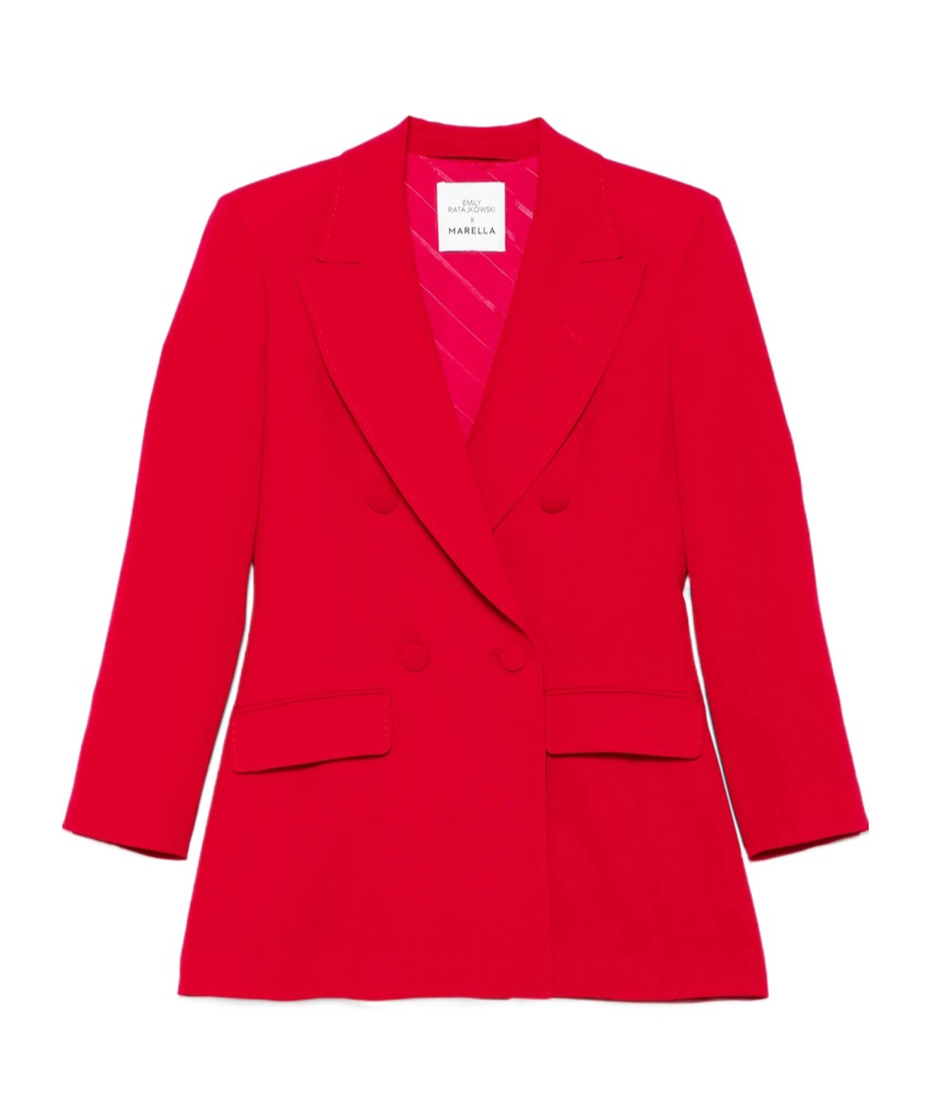Marella X Emily Ratajkowski Waisted Blazer In Bright Red