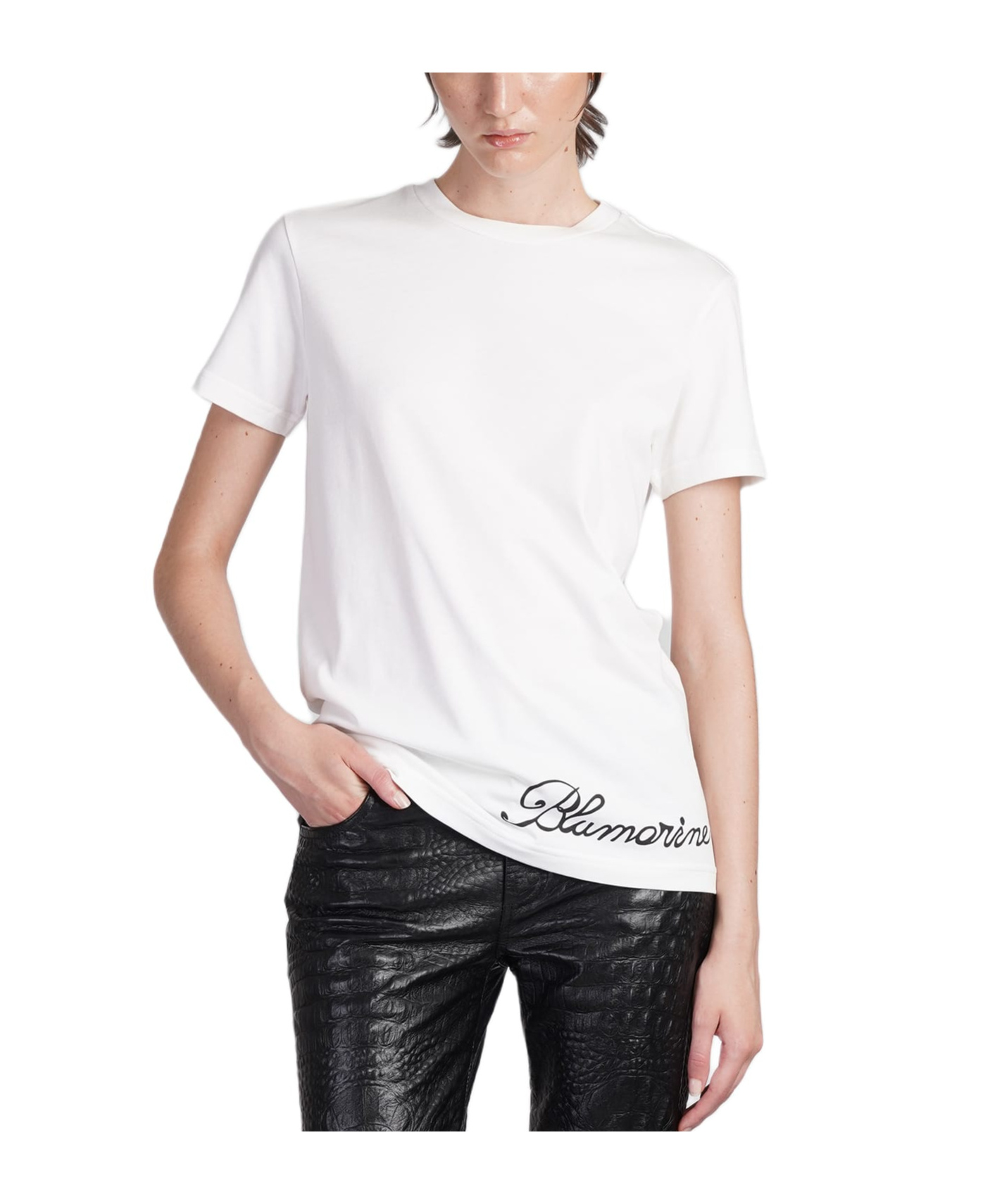 Blumarine Logo-print T-shirt In White