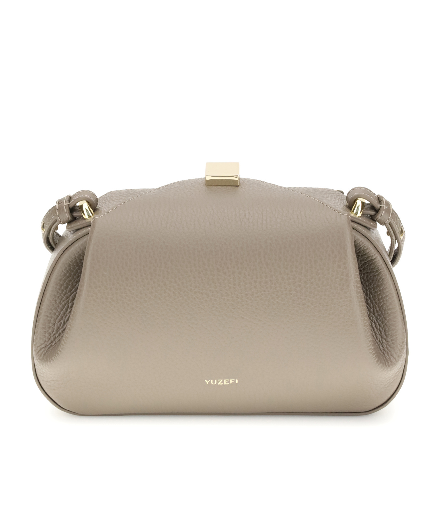 Yuzefi Small Oyster Pleated Magnet-closure Shoulder Bag In Brown