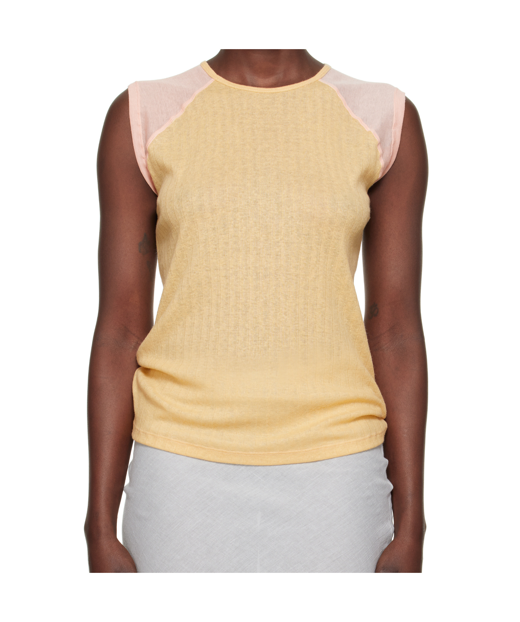 Baserange Sleeveless Vest In Yellow