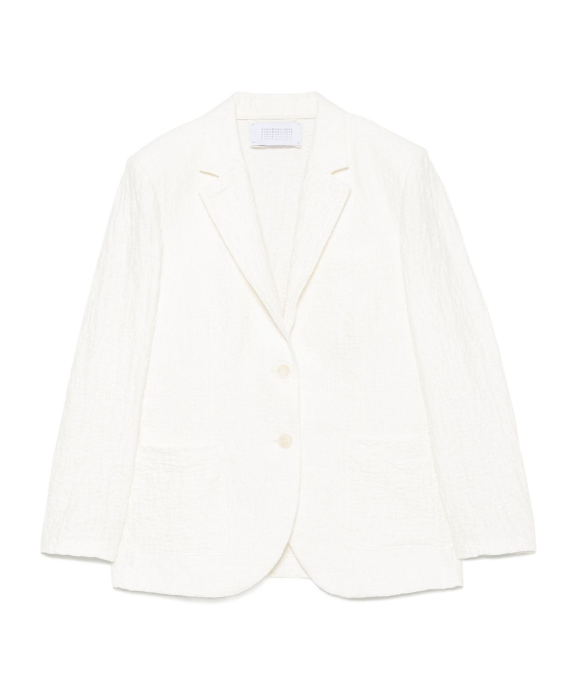 Harris Wharf London Crinkled Shoulder-pads Blazer In White