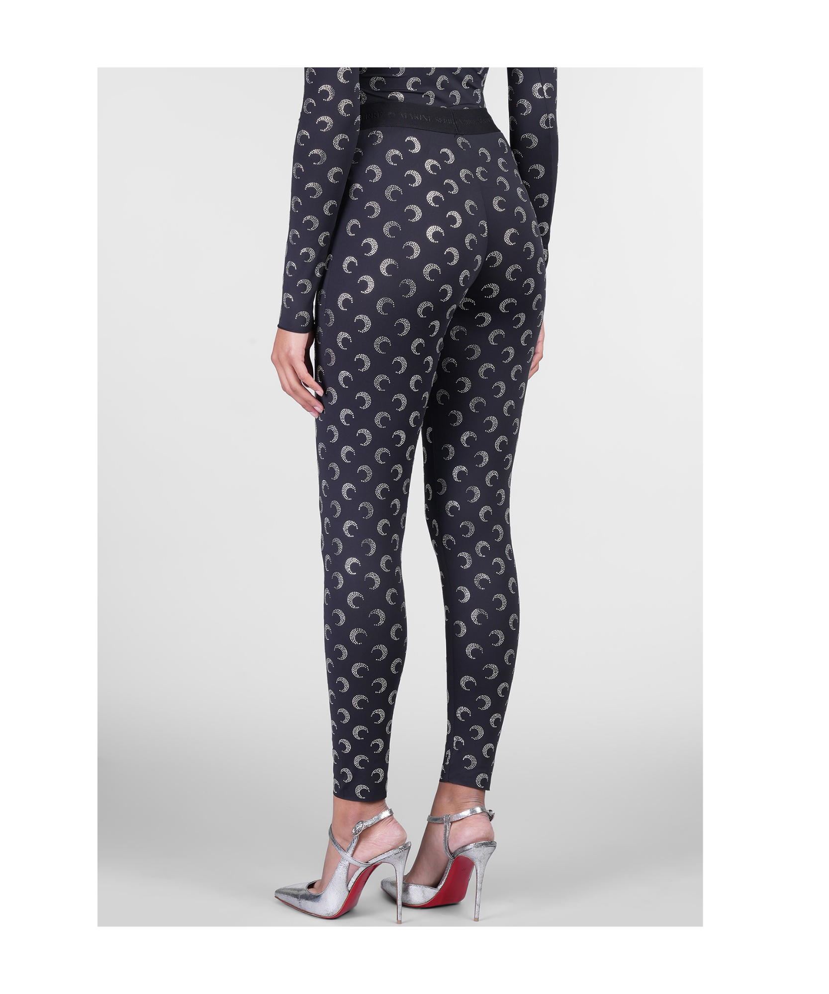 Marine Serre Patterned Leggings In Black