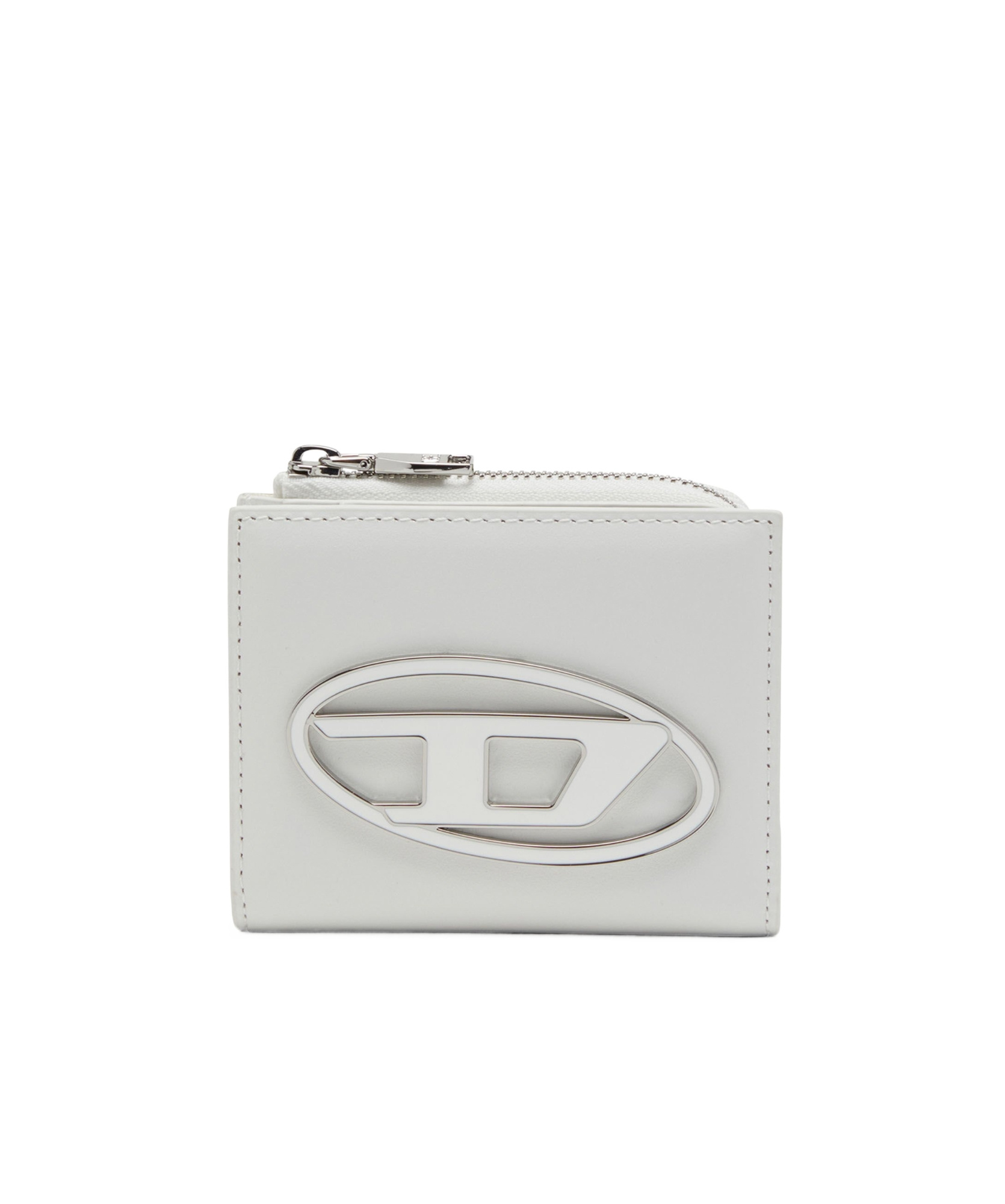 Diesel Zipped Card Holder In Gray