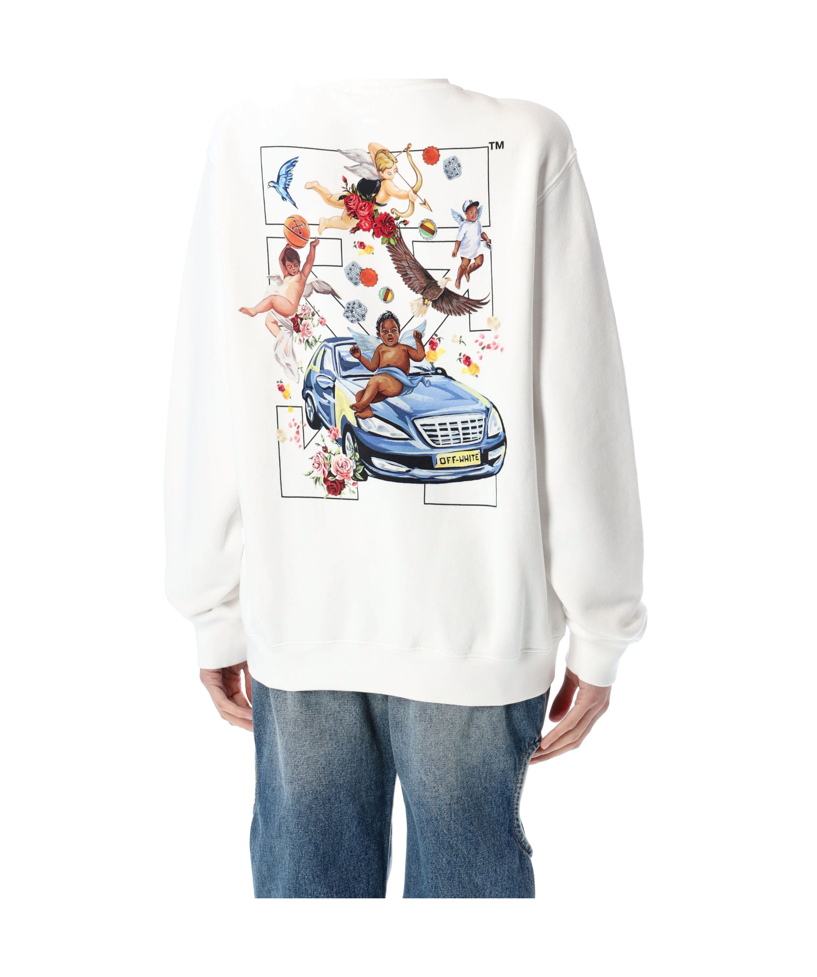 Off-white Women's Fresco Arrow Sweatshirt | Size Medium | 25powba055s25fle001 Color 0110 In White
