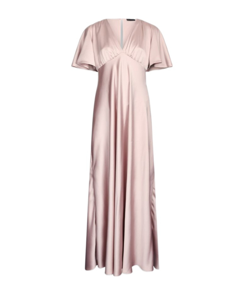 Shop Liu •jo Liu Jo V-neck Satin Maxi Dress In Pink