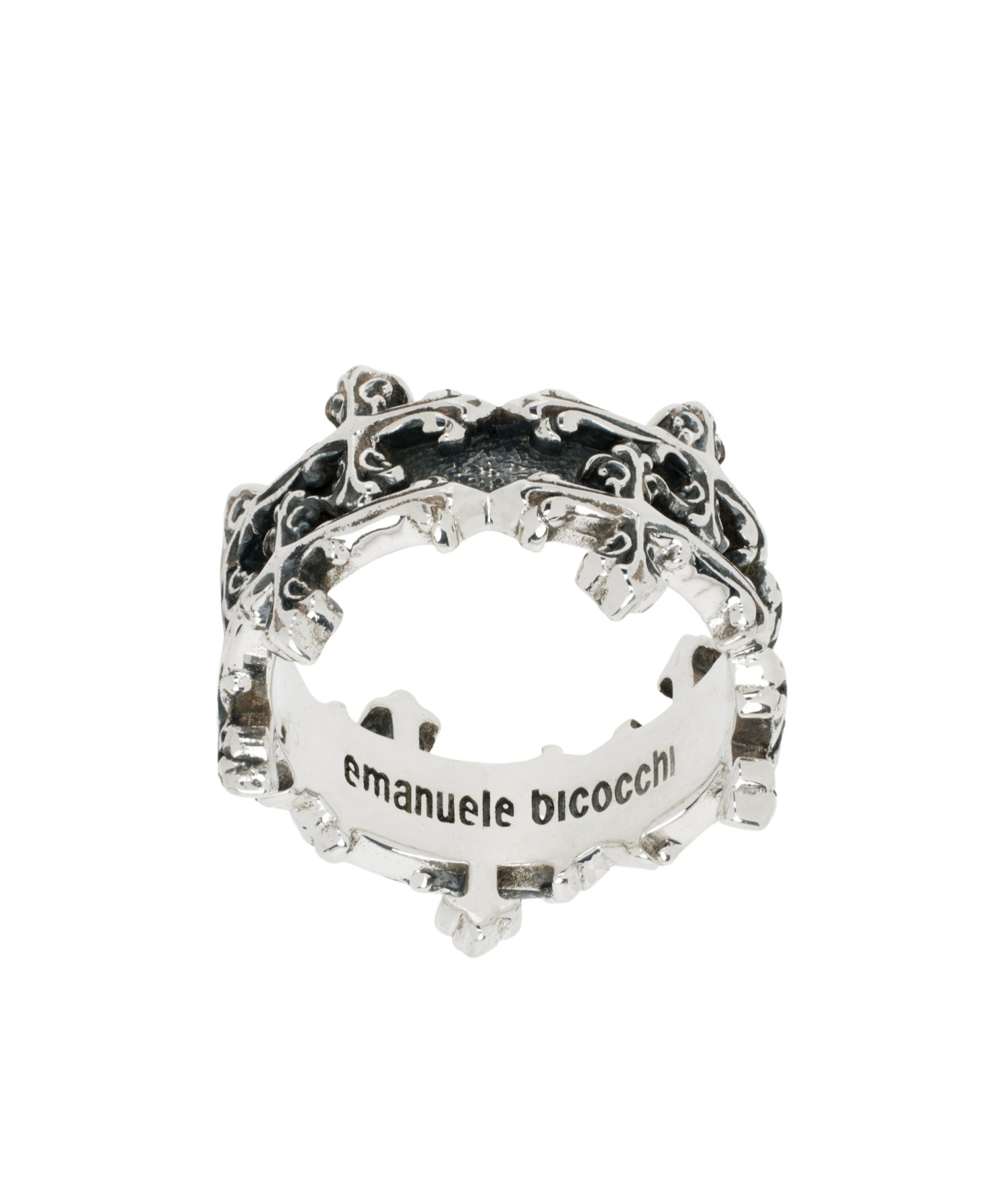 Emanuele Bicocchi Double Ring In White