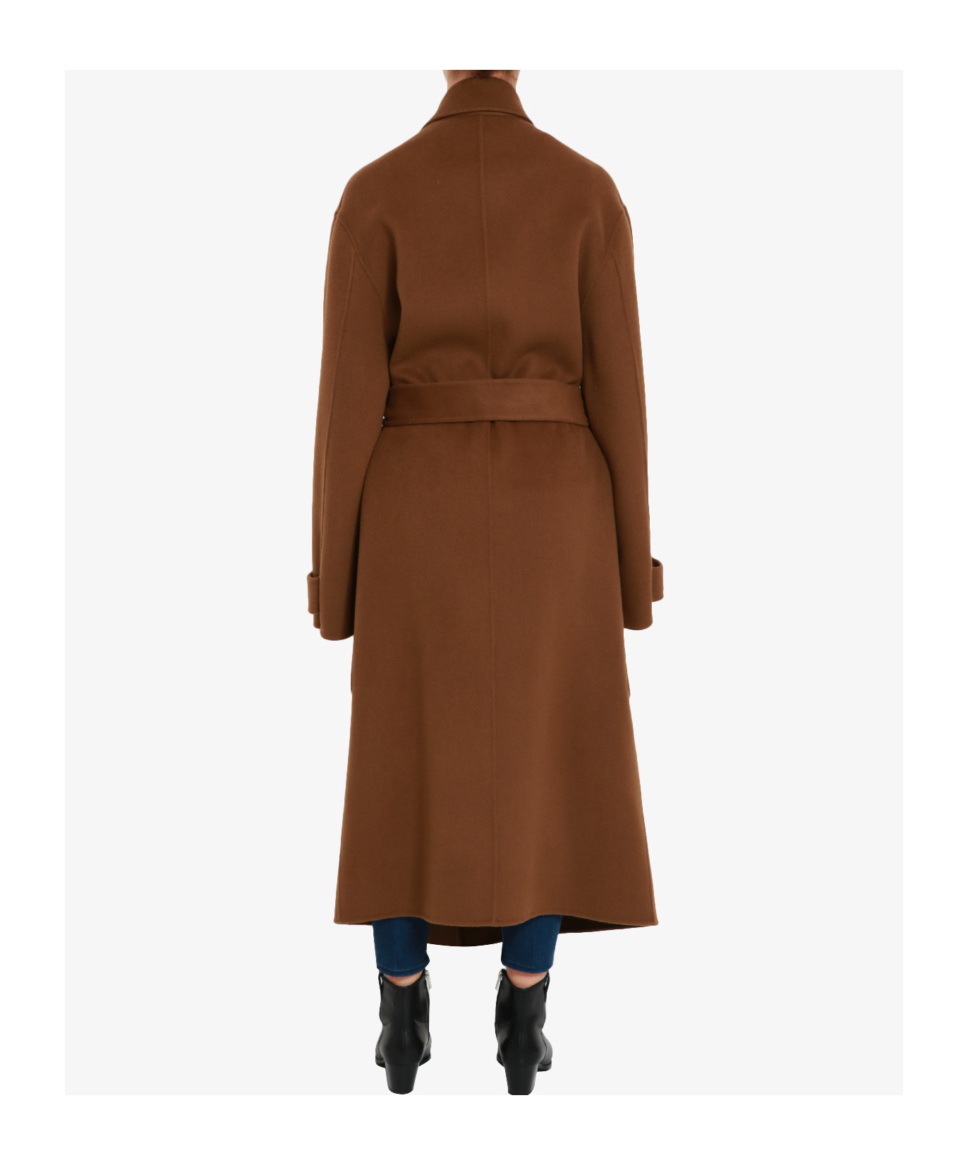 Philosophy Di Lorenzo Serafini Tie-up Long-sleeve Coat In Brown