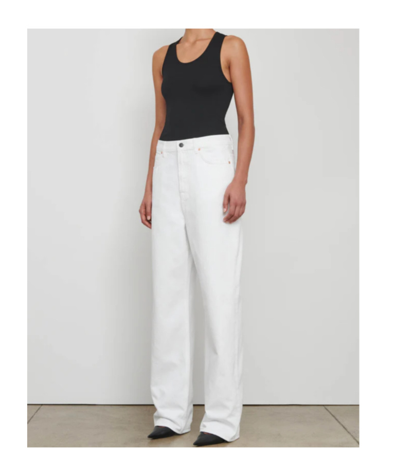 Wardrobe.nyc Low Rise Jeans In White