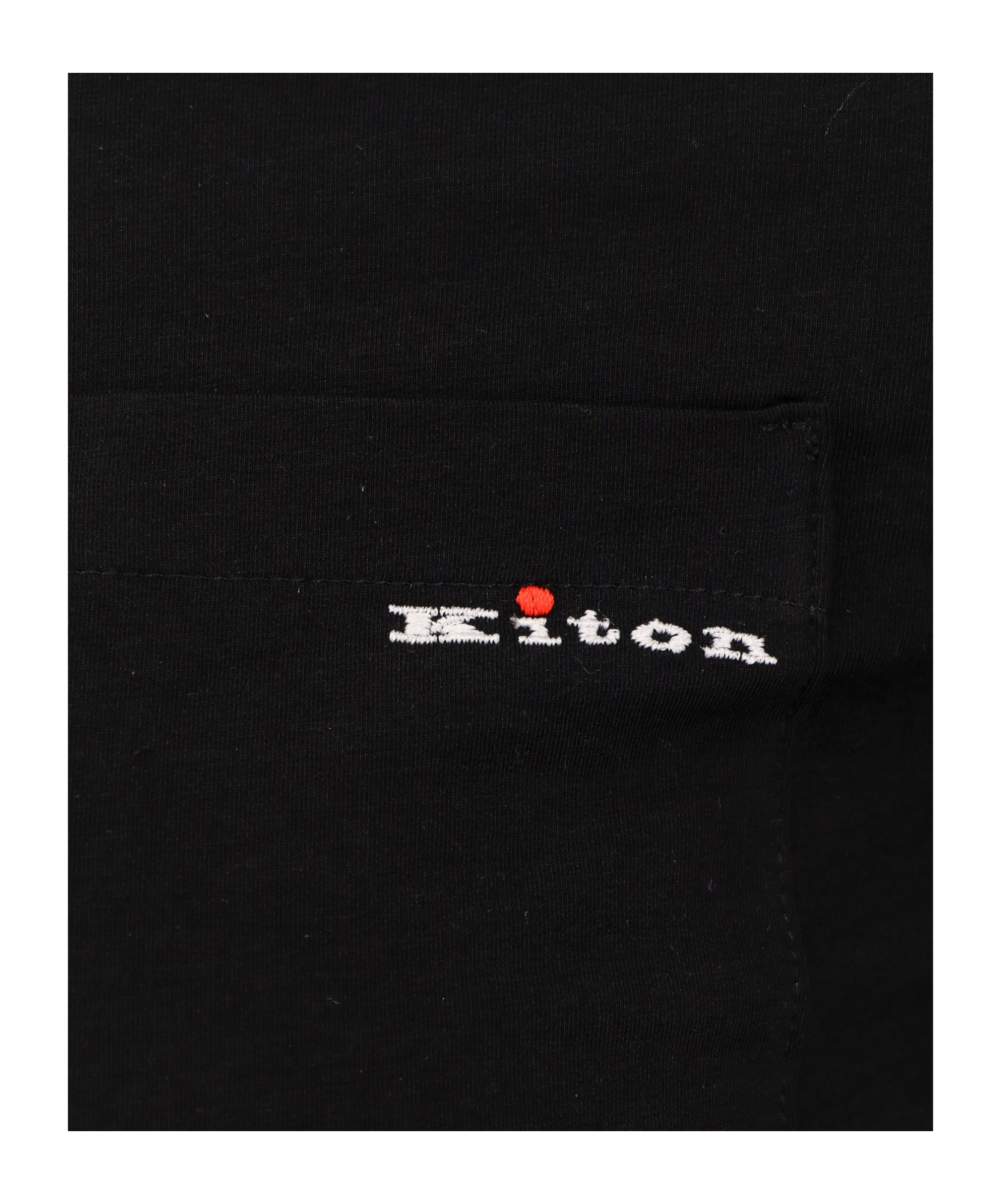 Shop Kiton Logo-embroidered T-shirt In Black