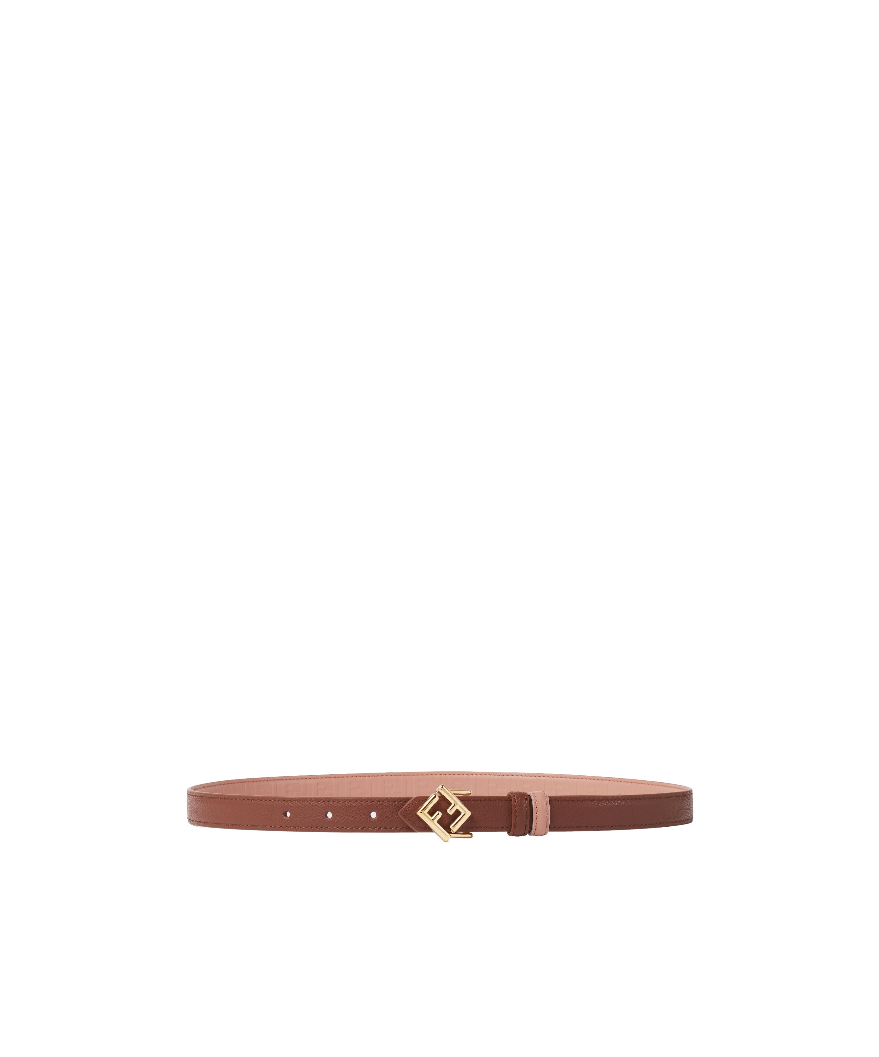 Fendi Brown And Pink Leather Reversible Belt In Brown