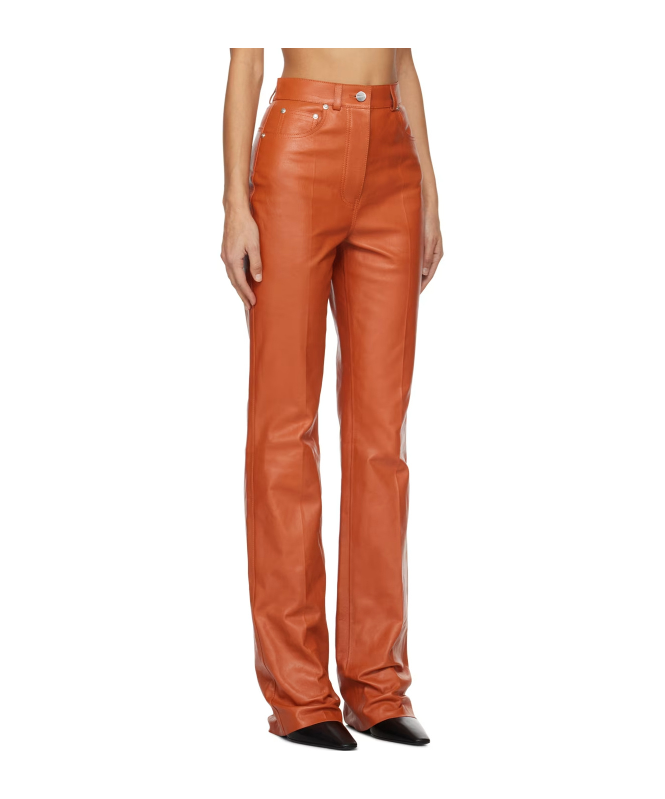 Ferragamo Five-pocket Leather Pants