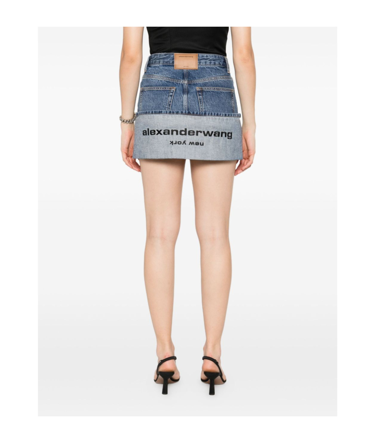Alexander Wang Light Blue Denim Mini Skirt With Flap