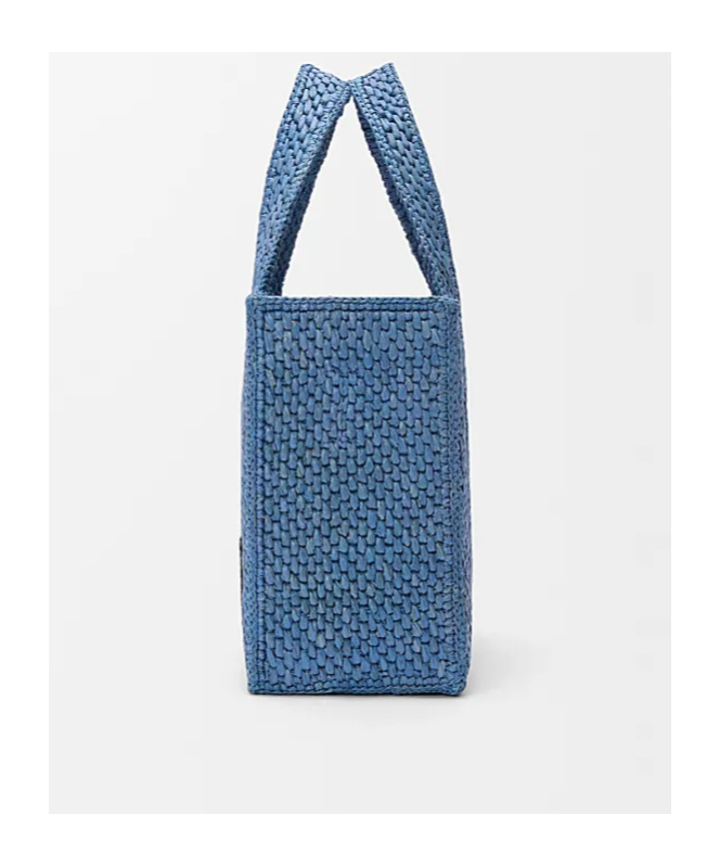 Loewe Small Font Woven-raffia Tote Bag In Light Blue