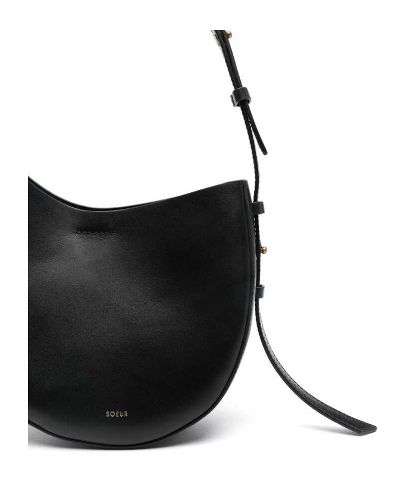 Soeur 'wino' Black Shoulder Bag With Logo Detail On The Front In Black
