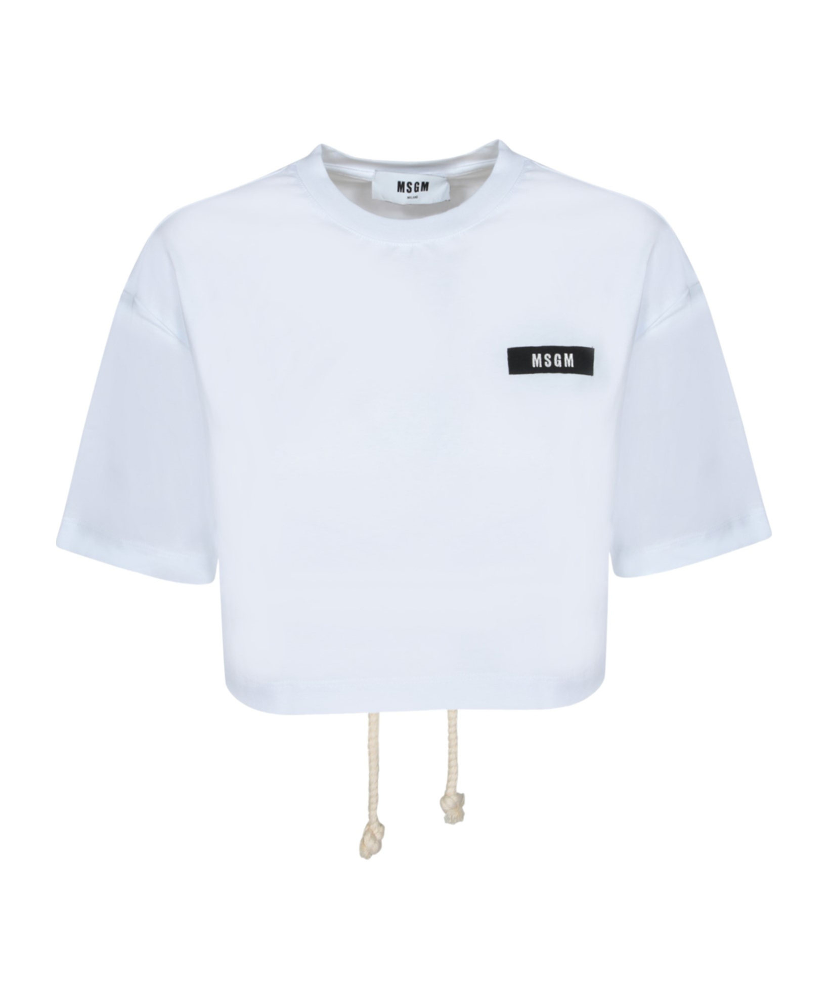 Msgm Cropped T-shirt In White