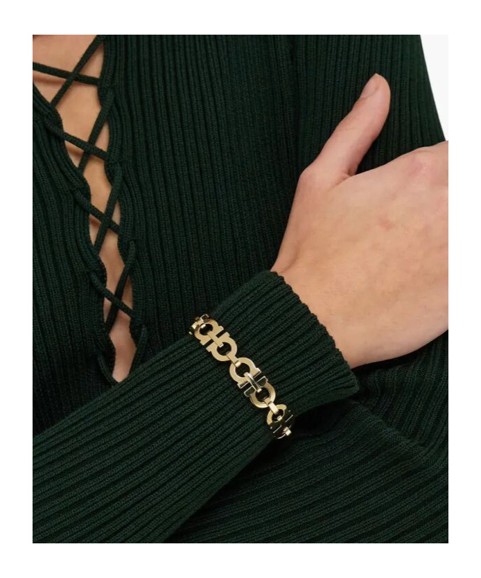 Ferragamo Crystal Embellished Gancini Bracelet