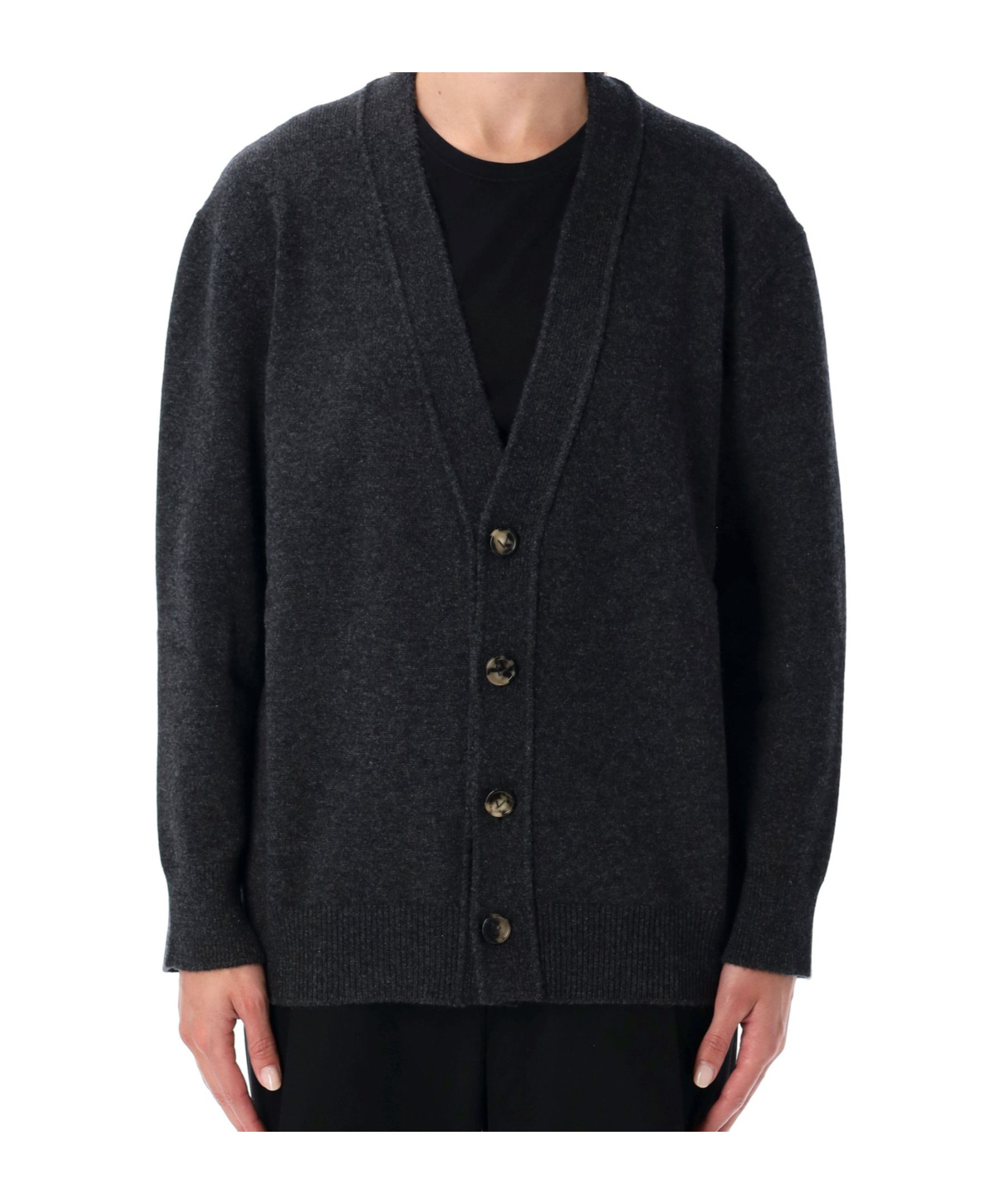 Bottega Veneta Long Sleeve Cardigan In Gray