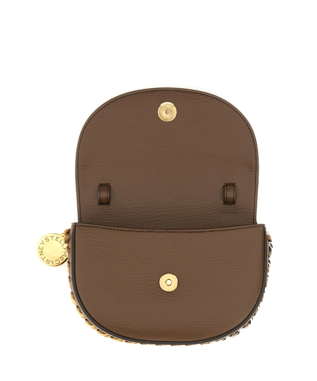 Stella Mccartney Logo Charm Chain-detailed Shoulder Bag In Green