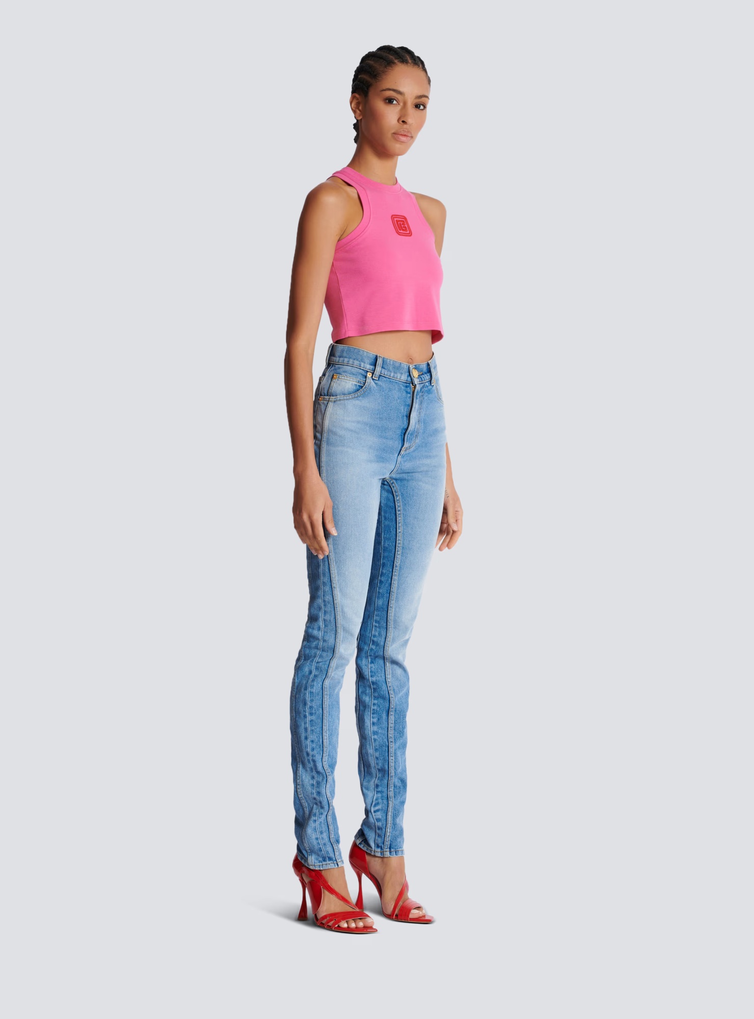 Balmain High-rise Slim-cut Jeans In Blue