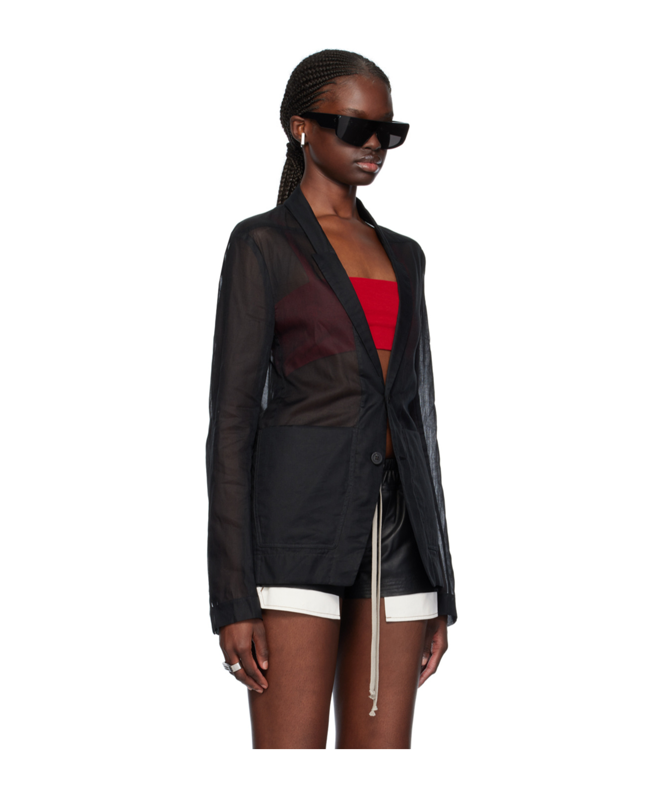 Rick Owens Lido Long-sleeved Suit Coat In Black