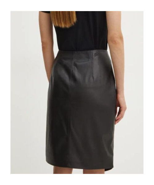Shop Karl Lagerfeld Faux-leather Mini Skirt In Black