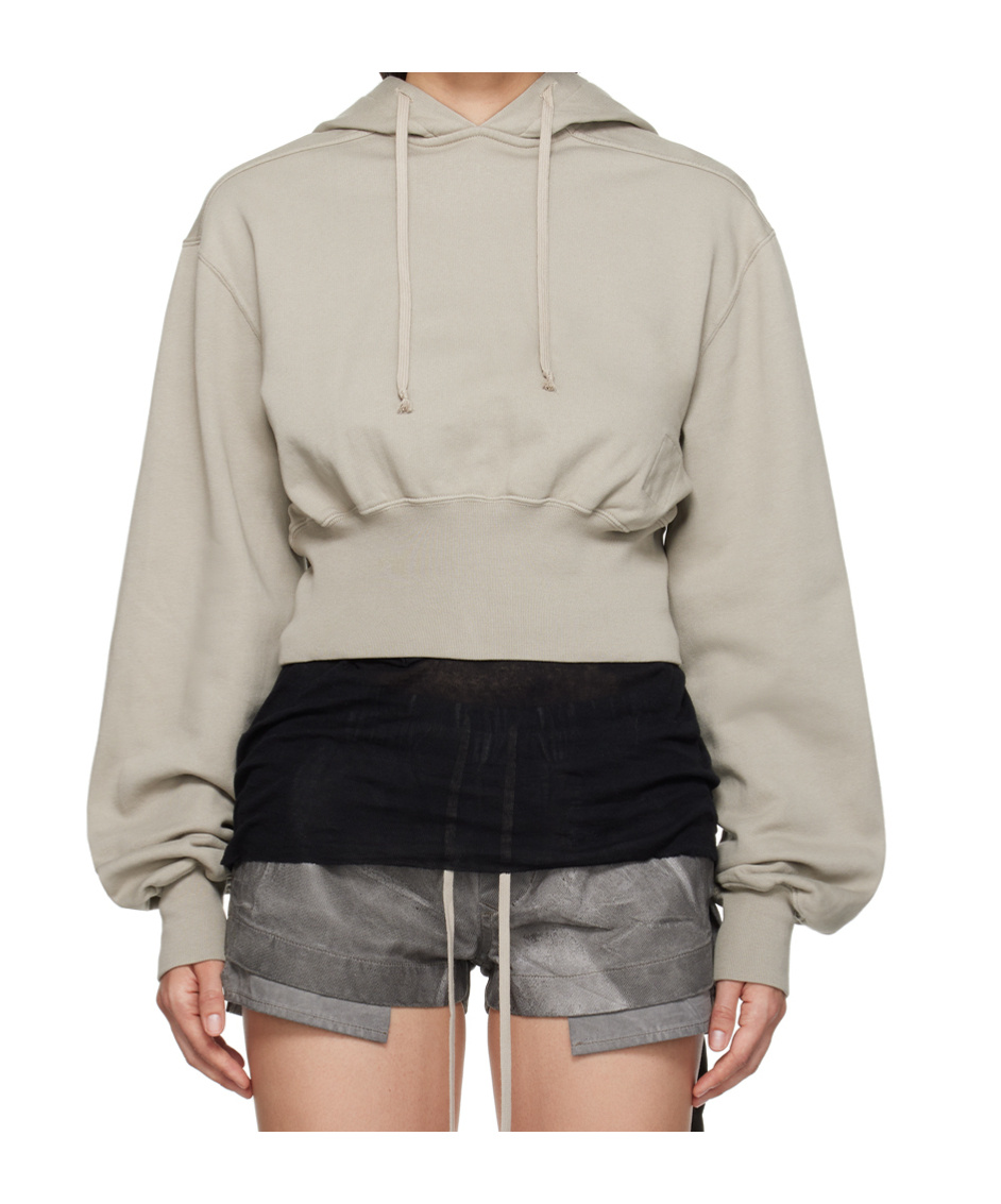 Rick Owens Drkshdw Off-white Porterville Tatlin Hoodie In Gray