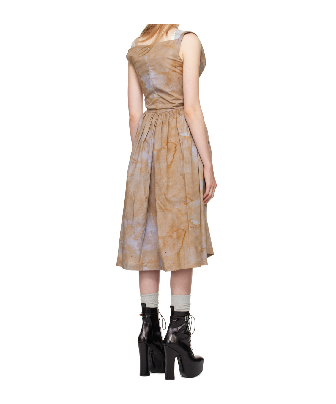 Vivienne Westwood Ssense Exclusive Capsule Brown Sunday Midi Dress In Small Stains