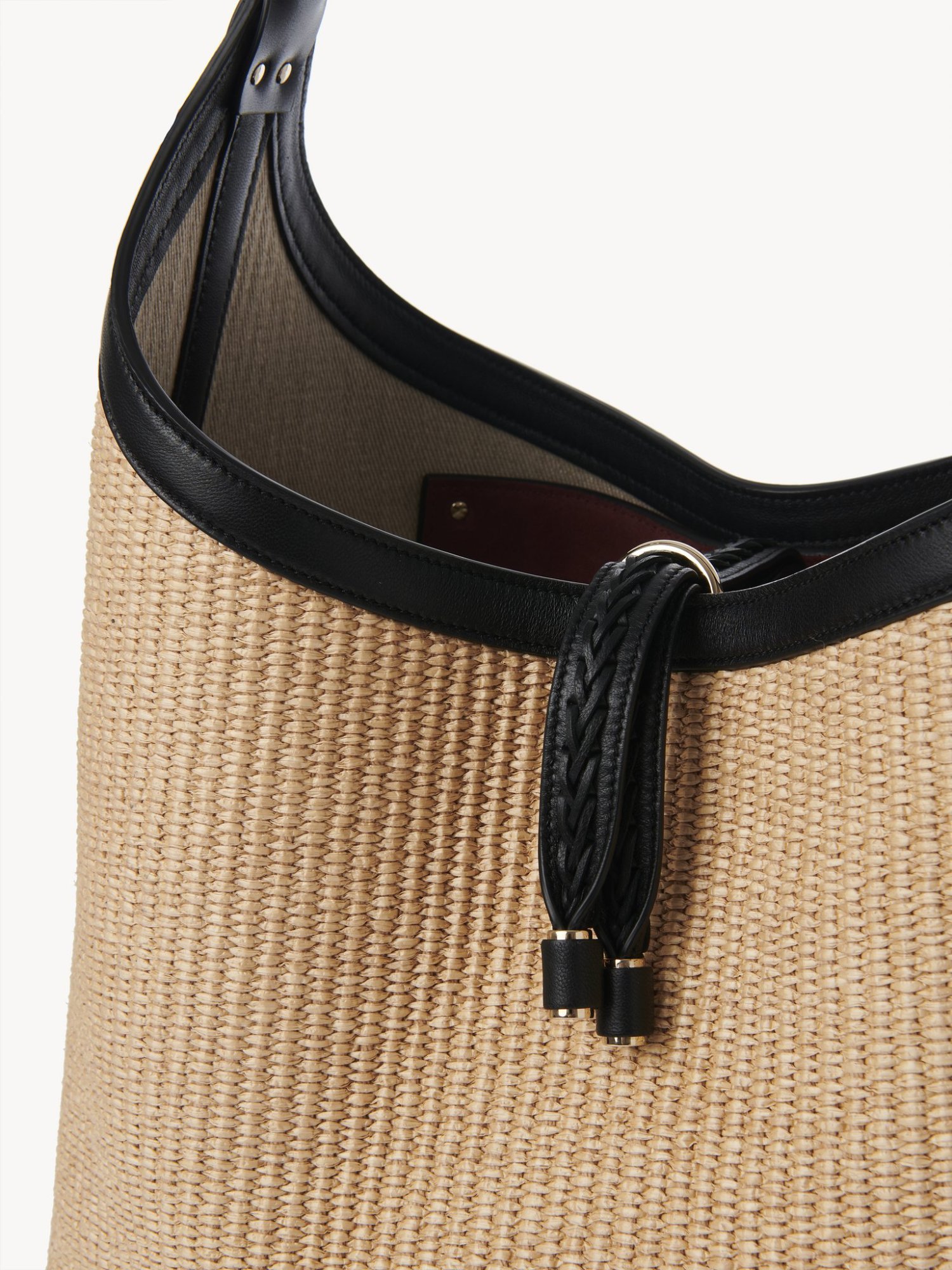 Chloé Marcie Raffia Tote Bag In Nude