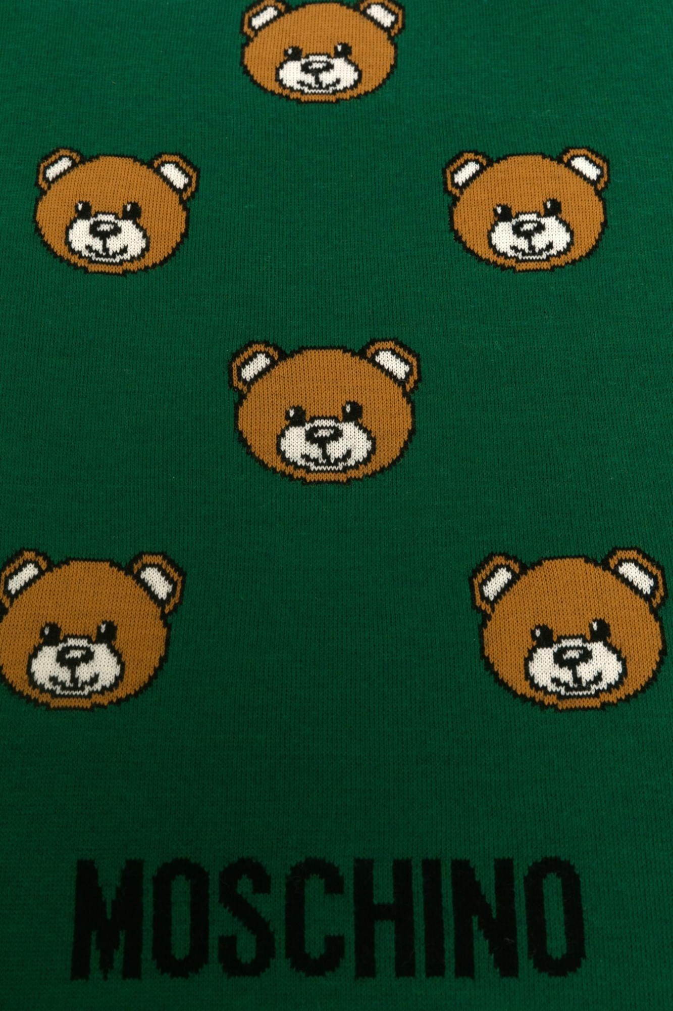 Moschino Teddy Bear Pattern Scarf In Green
