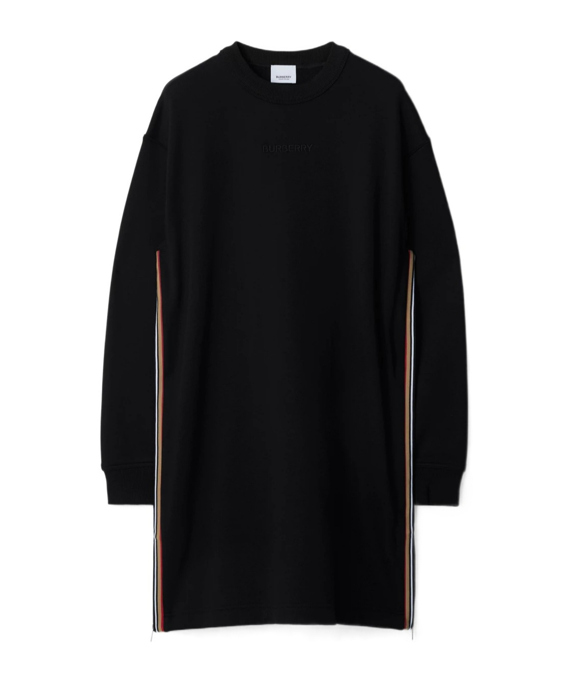 Burberry Sweater Style Long-sleeved Dress In Black