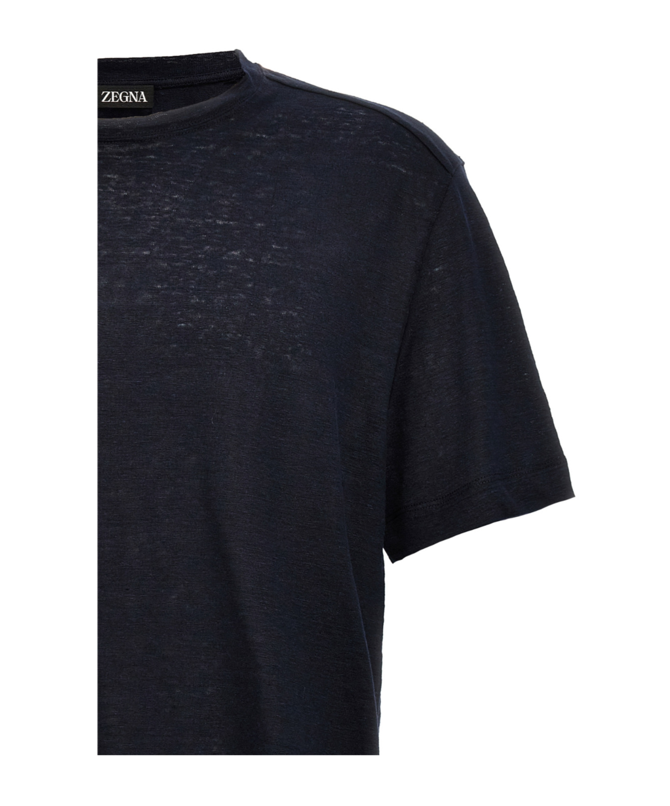 Zegna Luxurious Cotton Silk Blend T-shirt In Blue