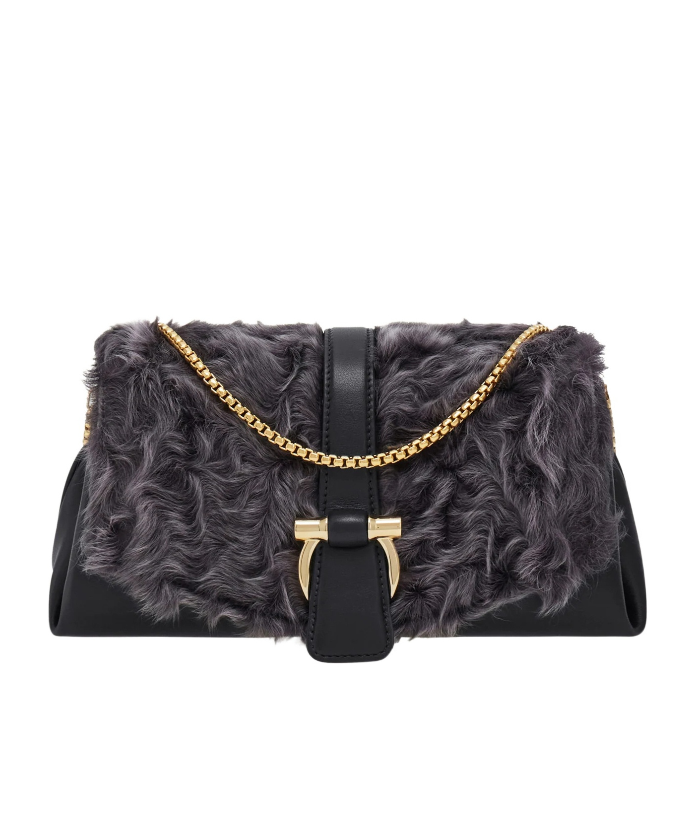 Ferragamo Front Flap Handbag (xs) In Gray