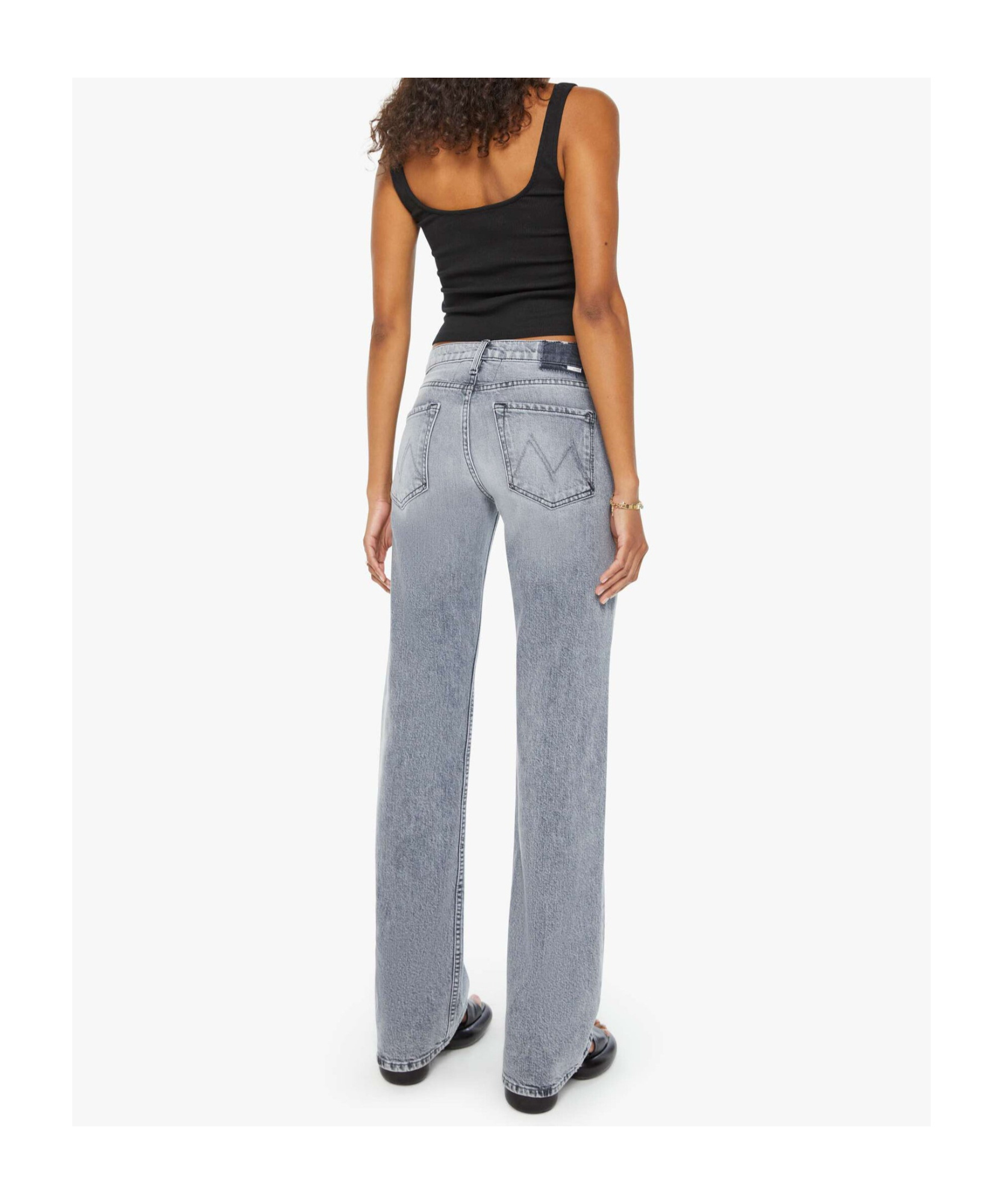 Mother The Enchanter Heel Jeans In Gray