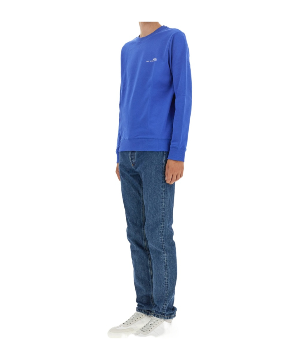Apc A.p.c. Sweatshirt With Logo In Blue