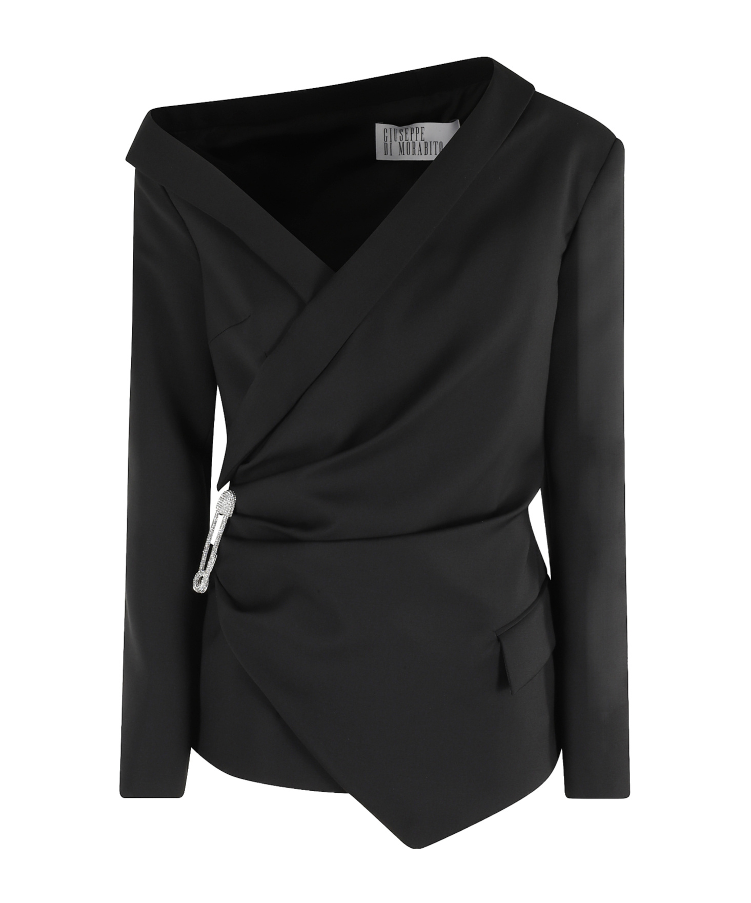 Giuseppe Di Morabito Asymmetrical Jacket Featuring Brooch Detail In Black