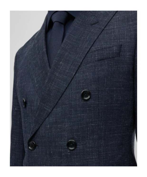 Hugo Boss Double-breasted Suit Coat, Belt-loop Trousers In Black