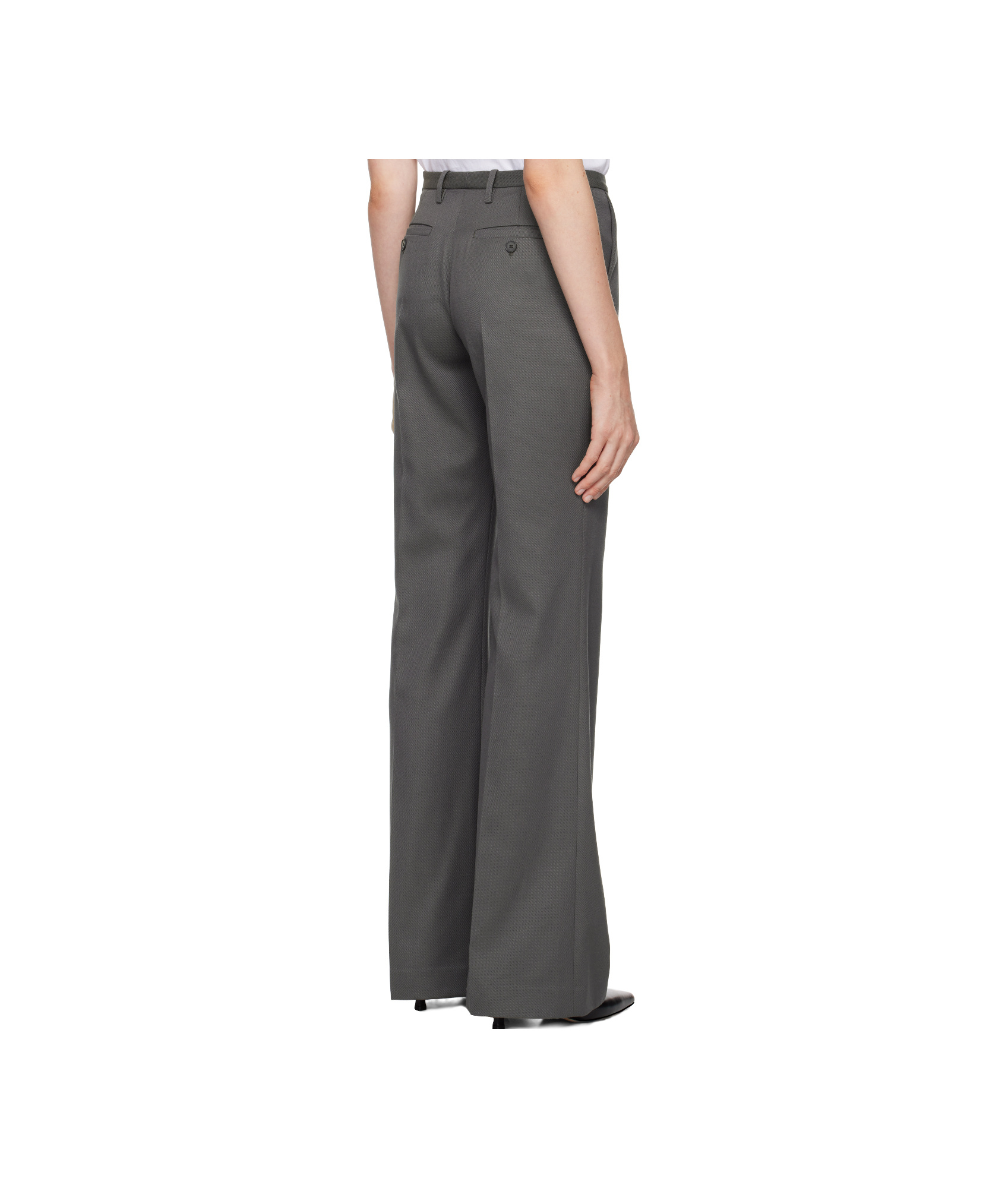 The Frankie Shop Gray Lyra Flared Trousers