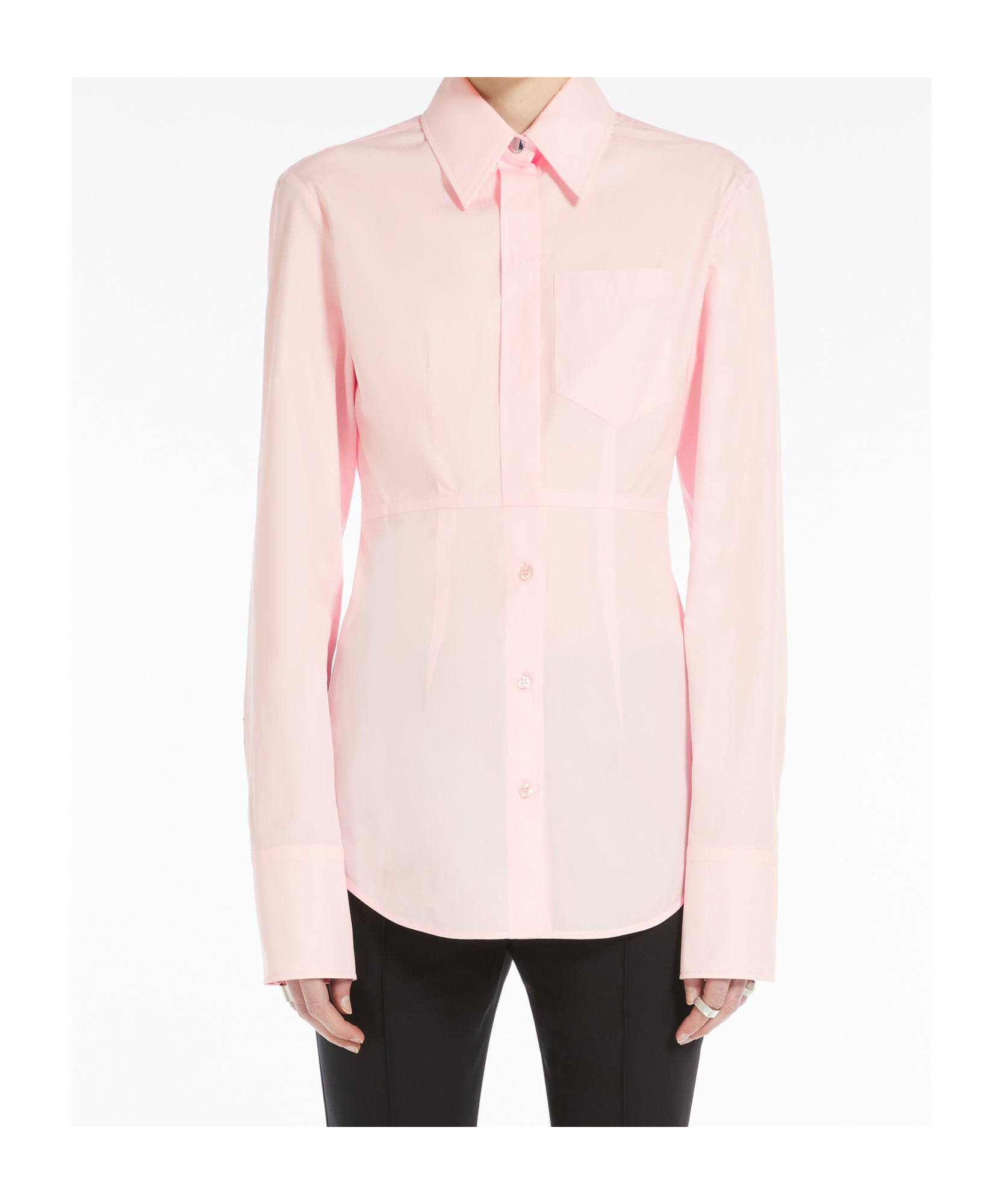 Sportmax Slim-fit Poplin Shirt In Pink