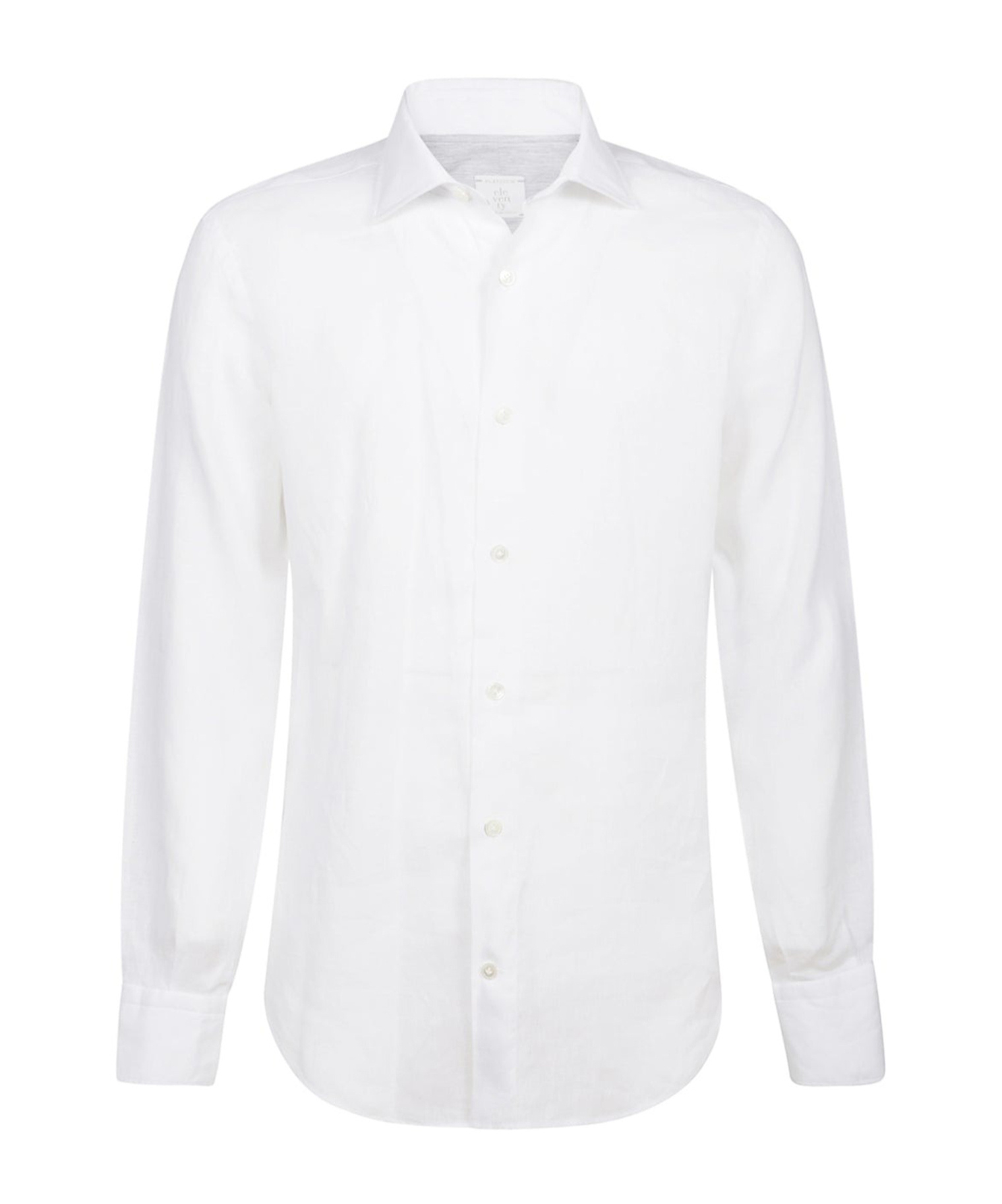 Eleventy Mens White Pointed-collar Long-sleeve Cotton Shirt In Yellow