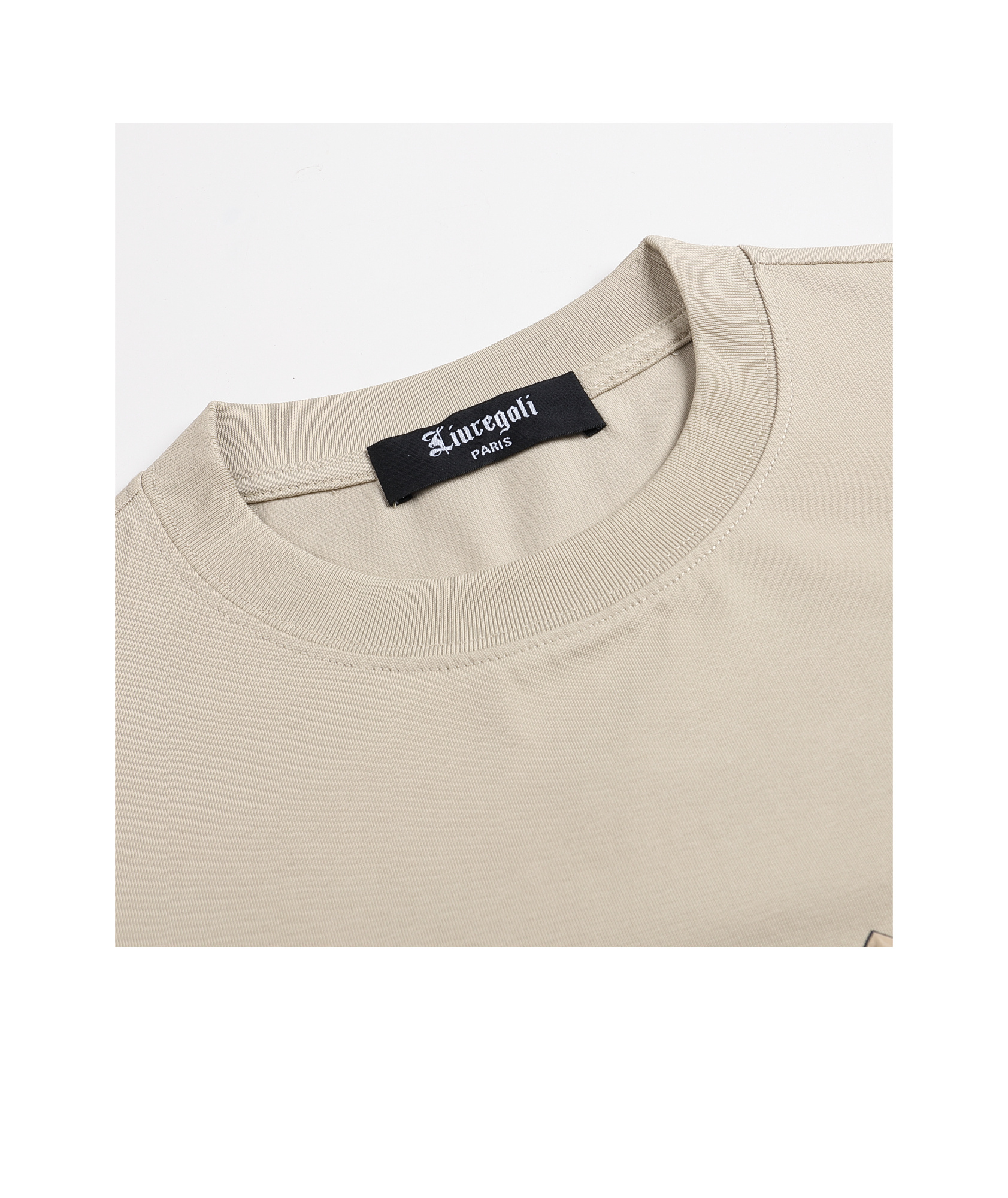 Liuregali Printed Fake Two-piece Long-sleeved Base Shirt In Nude