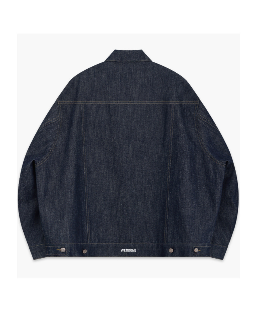 We11 Done Logo Logo Denim Jacket In Black