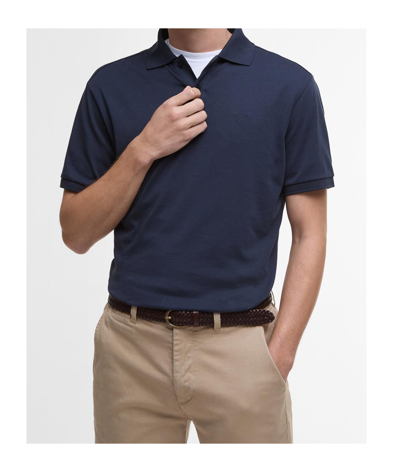 Barbour Hylton Short-sleeved Polo Shirt In Black