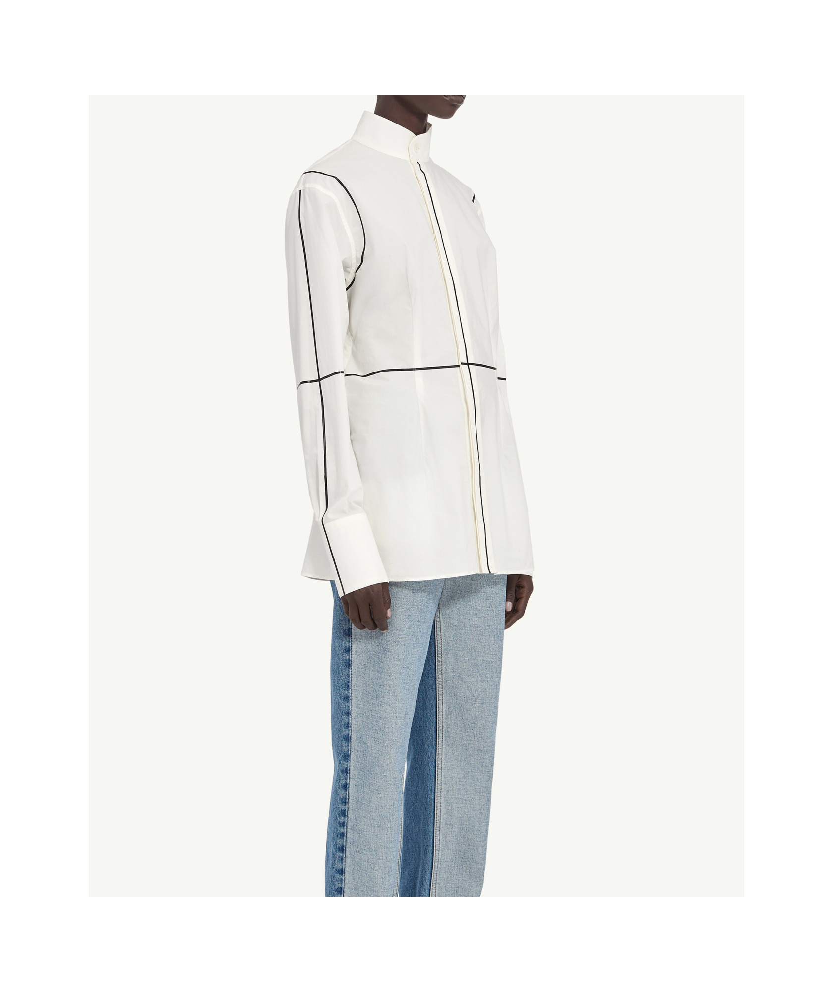 Mm6 Maison Margiela Poplin Shirt In White