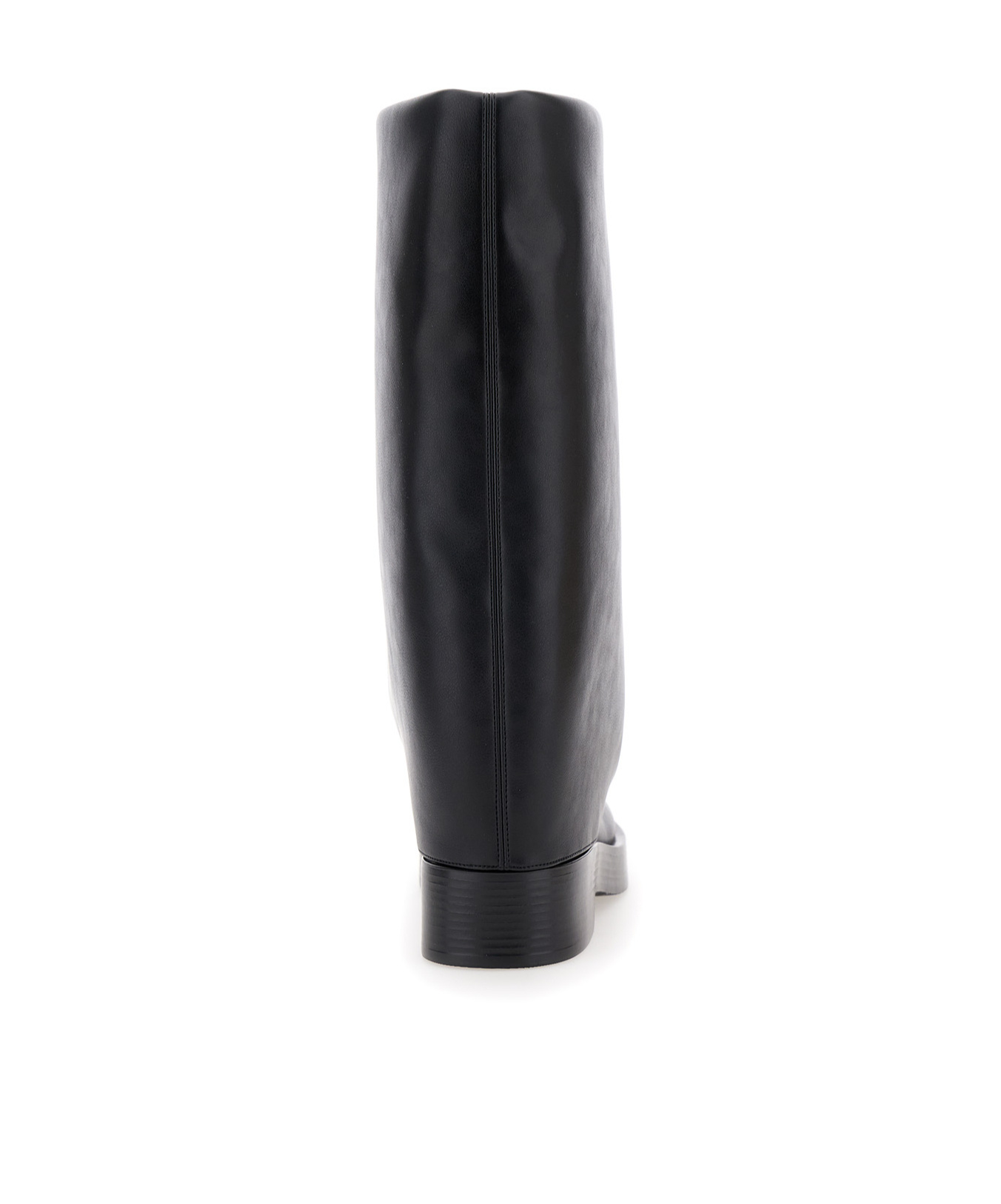 Casadei Layered Detail Leather Boots For Women In Black