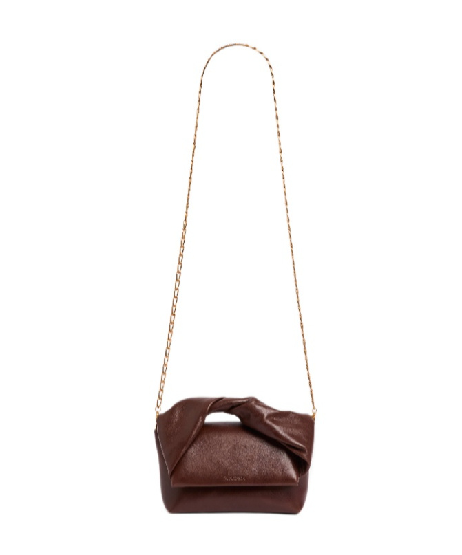 Jw Anderson Twisted-handle Leather Tote Bag In Brown