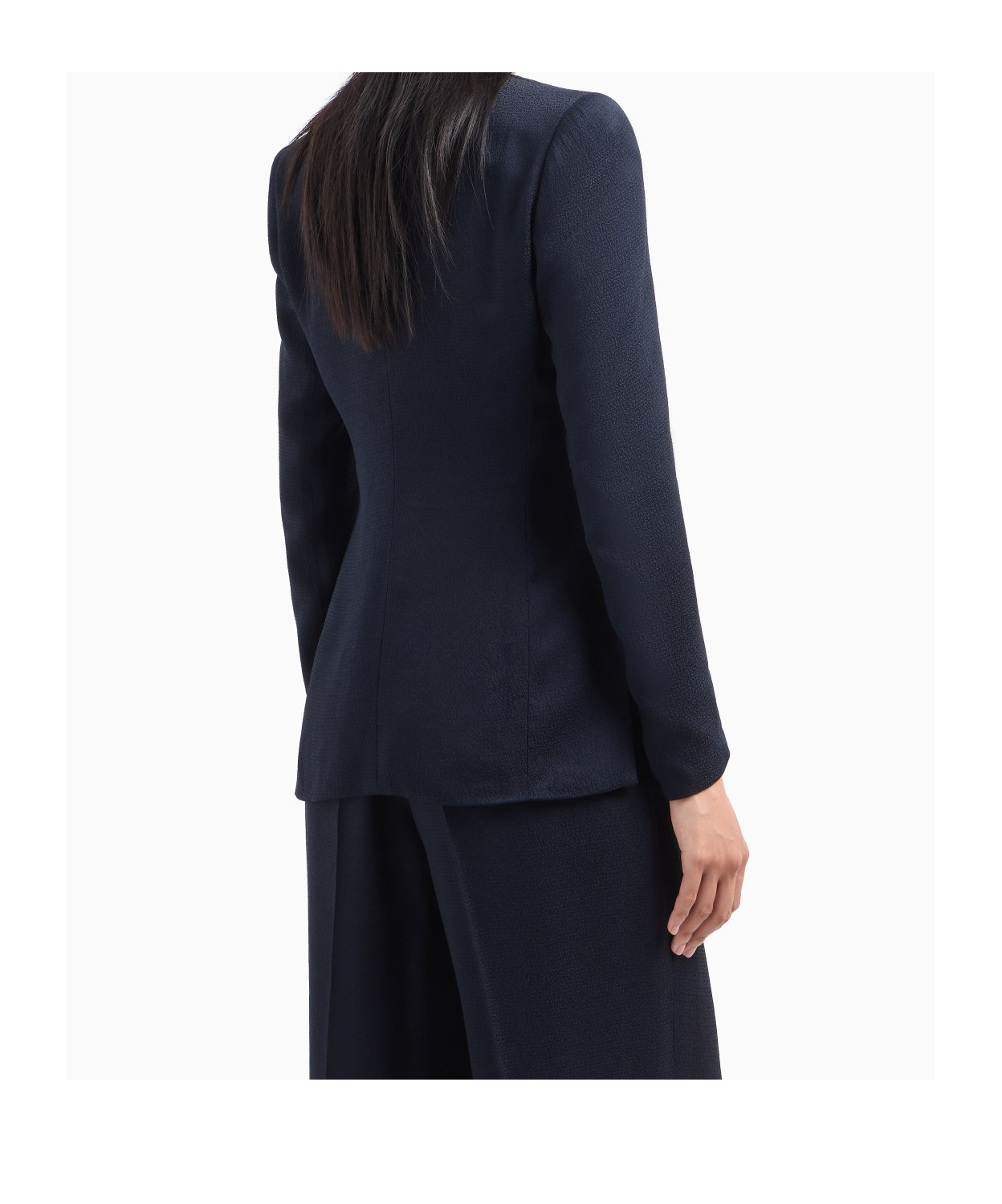 Emporio Armani V-neck Suit Coat In Black
