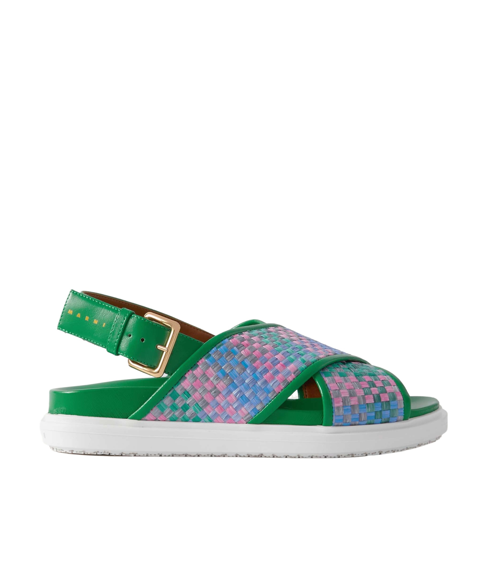 Marni Round Head Flat-soled Sandals In Multicolor