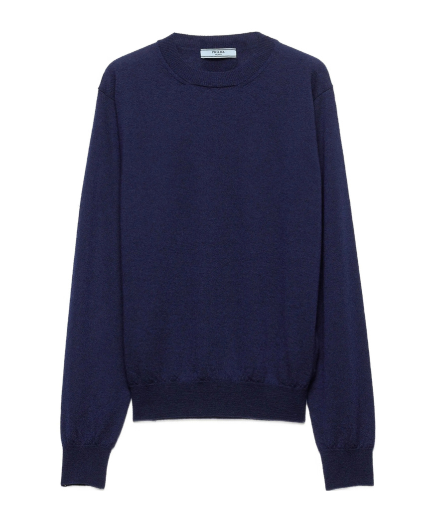Prada Long Sleeve Sweater In Blue
